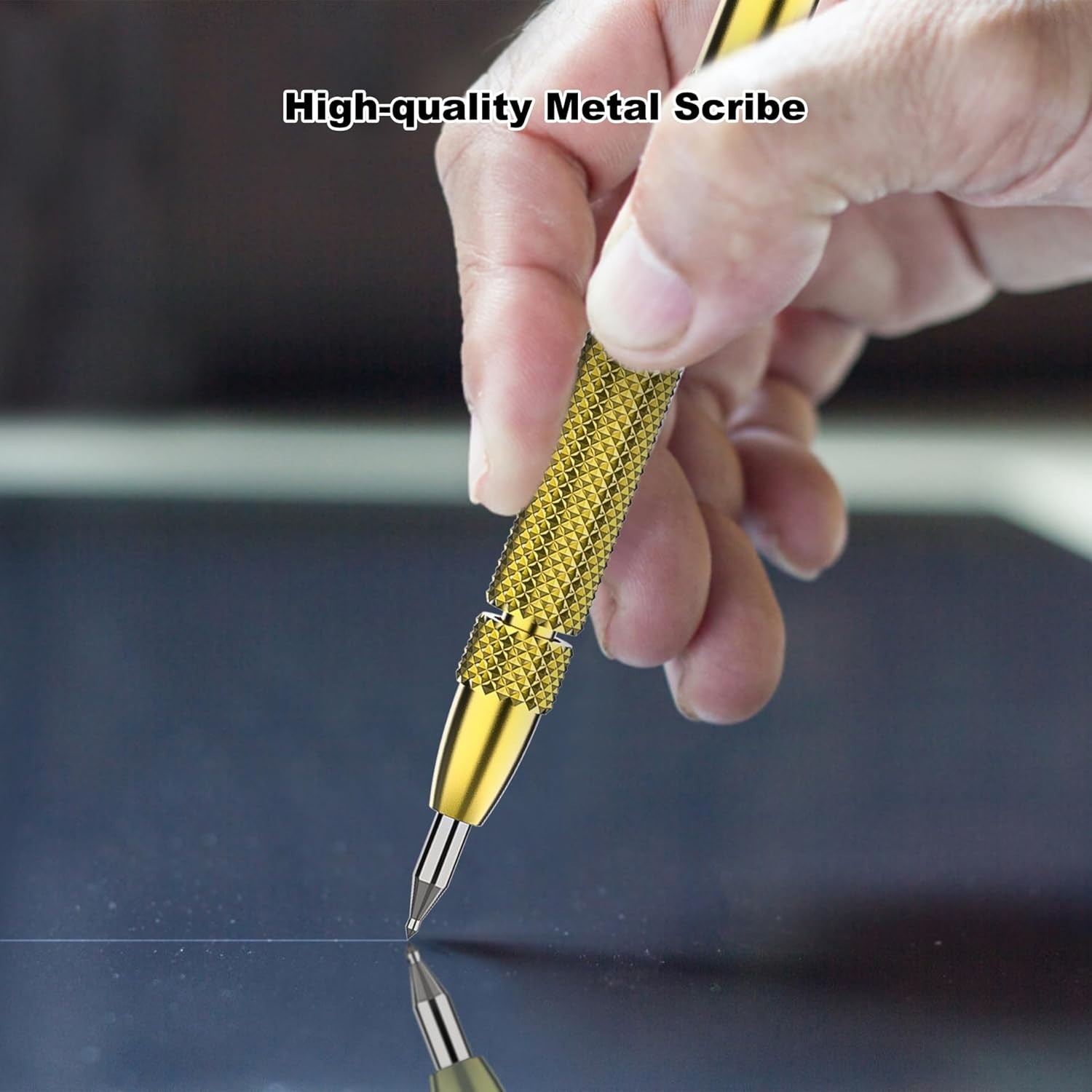2 Pack Tungsten Carbide Tip Scriber Tool with 10 Refills 1 Ruler, Metal Scribe S