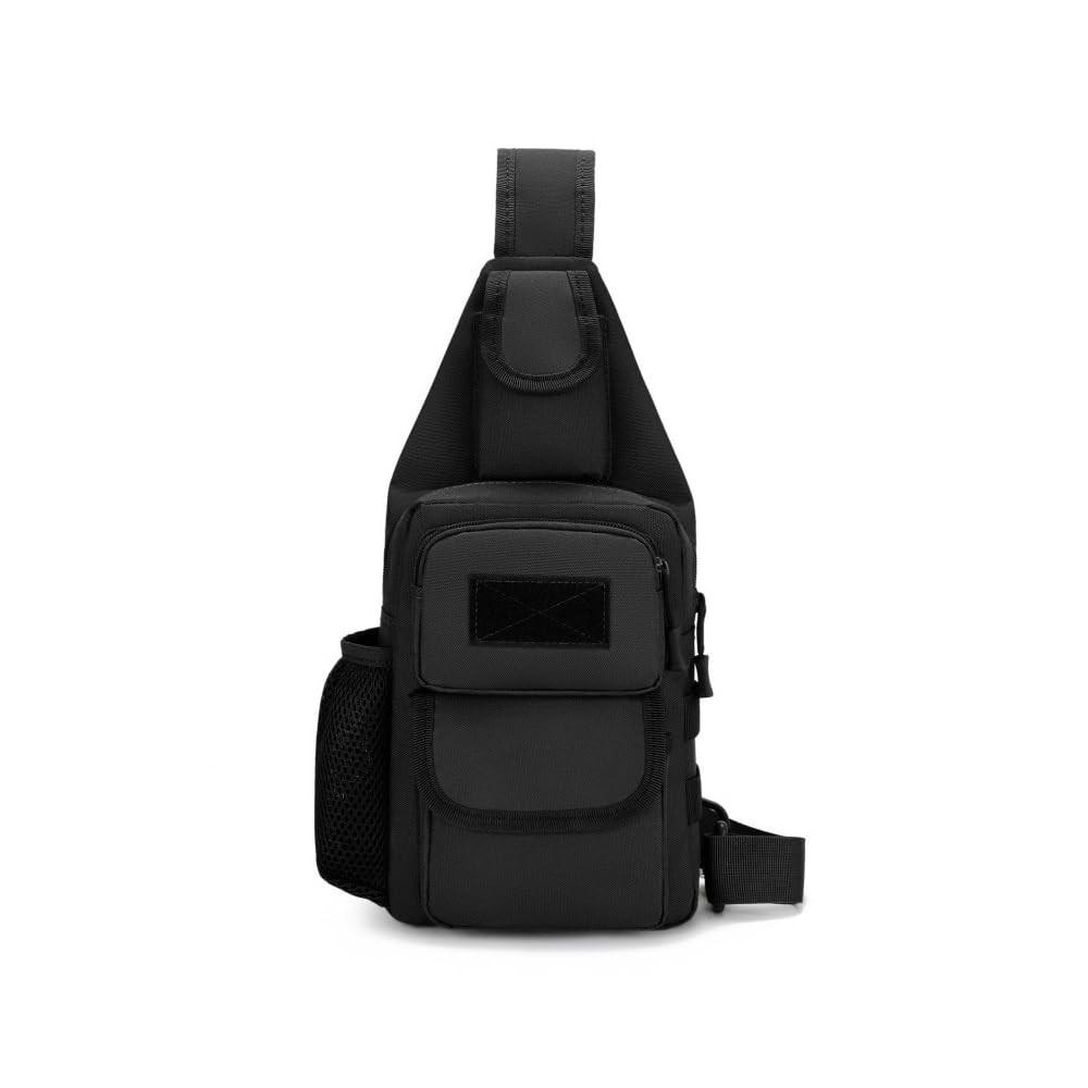 Black Sling Bag Crossbody Backpack Lightweight Skiing Daypack for Hiking