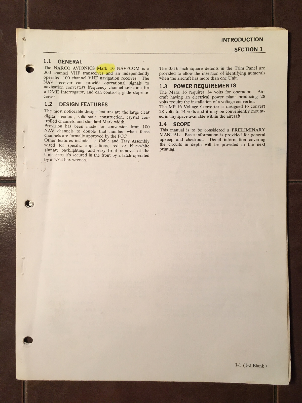 Narco Mark 16, Install manual, Mk-16