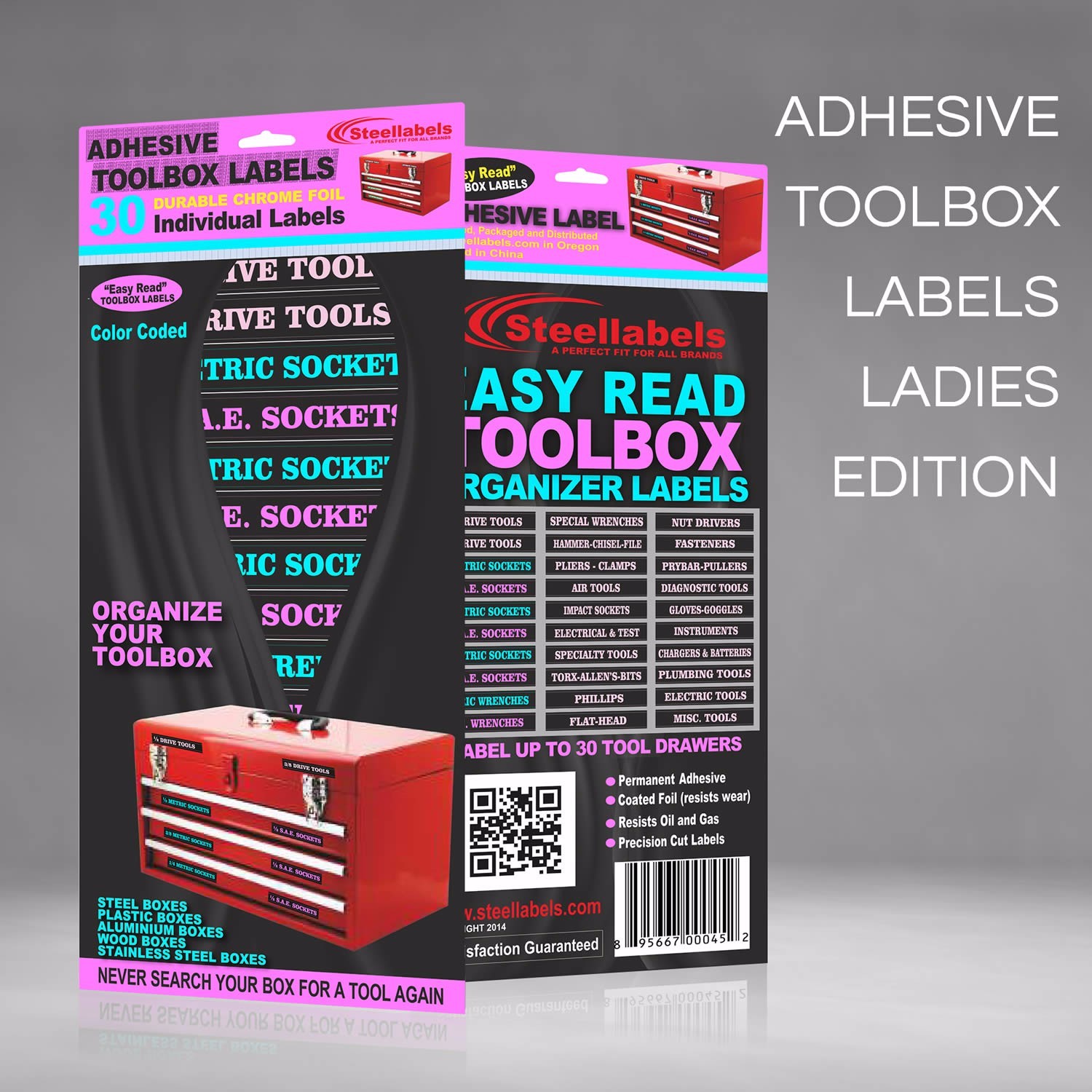 Ladies Edition - Adhesive TOOLBOX LABELS Organize Wrenches & Tools fast & easy