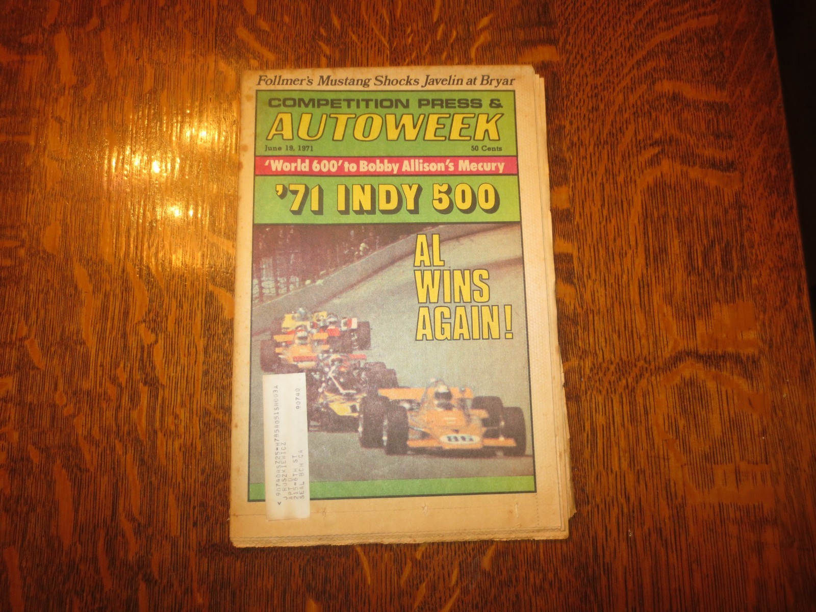☆ Competition Press & AUTOWEEK June 19, 1971 - AL UNSER WINS INDY 500 Magazine