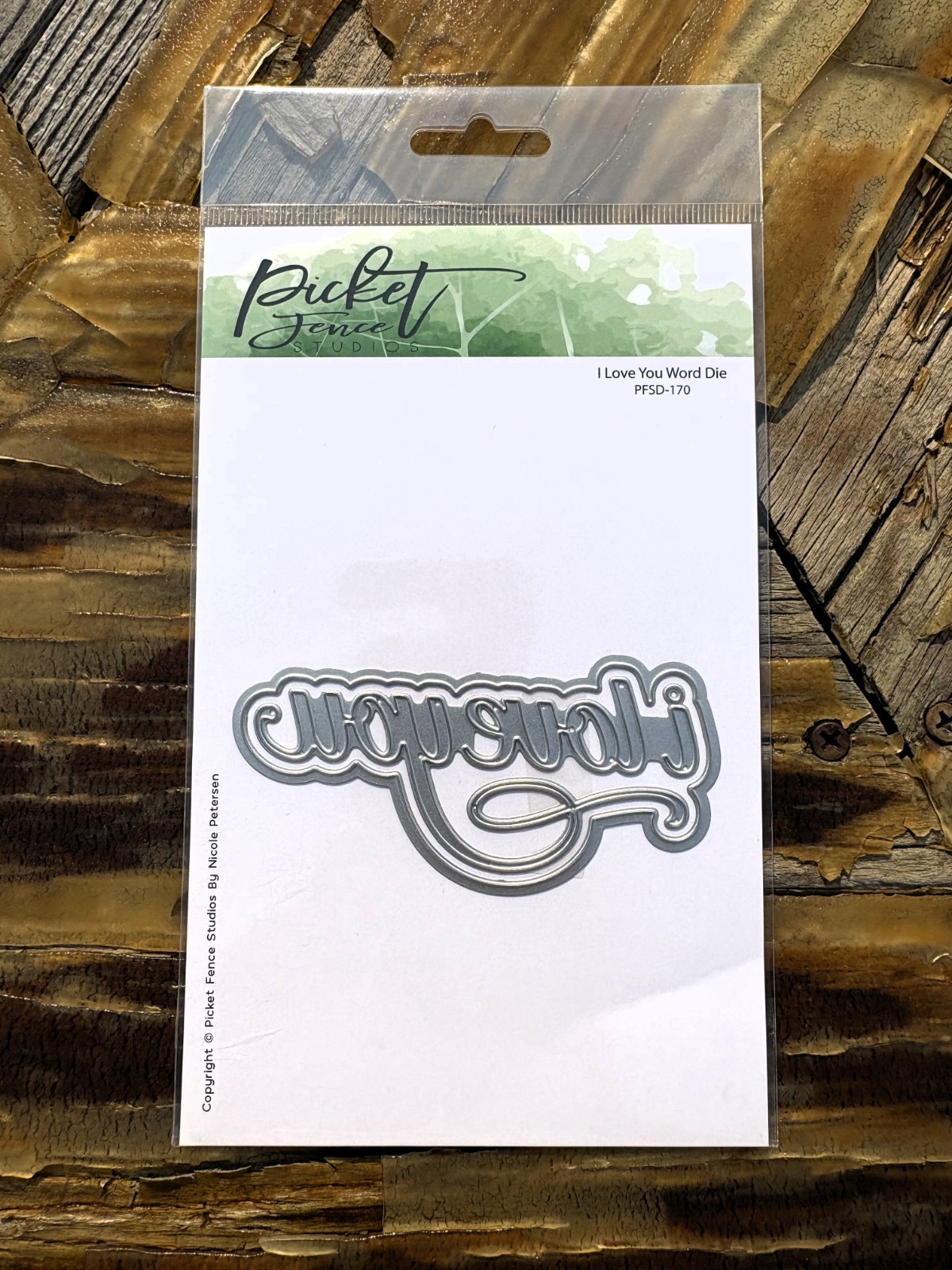 Picket Fence Studios I Love You Word Die - NEW, Steel Cutting Die