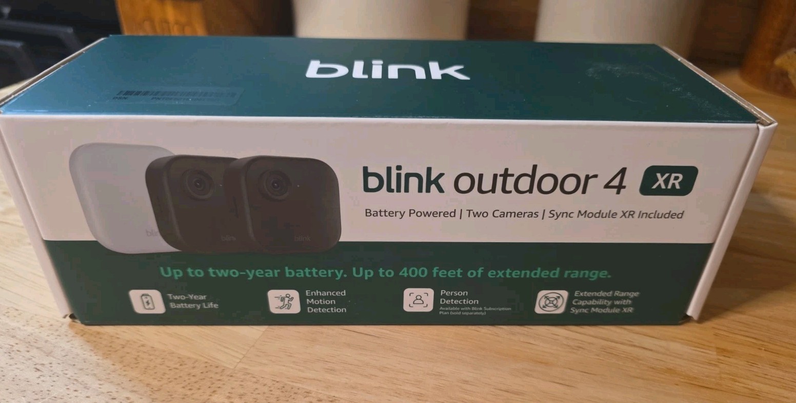Blink Outdoor 4 XR , 2 Camera System w/Sync Module Included - New Sealed
