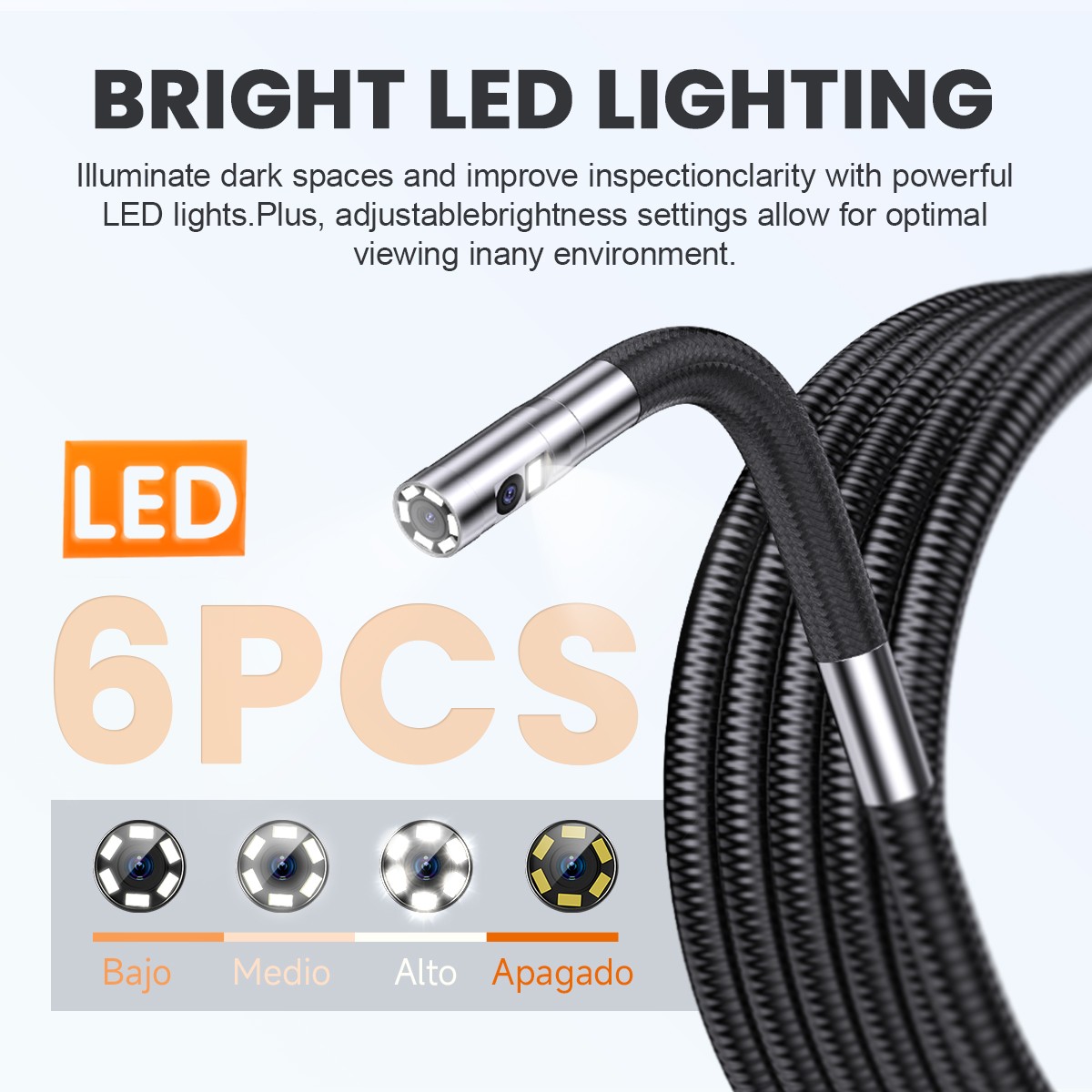 Waterproof 3.9mm 6 LED Lights Articulating Borescope Inspection Camera Endoscope