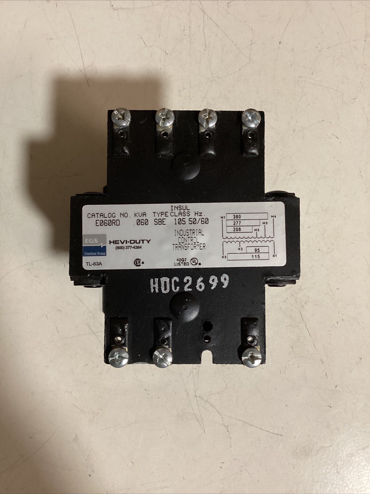 HEVI-DUTY Electrical Group 105 VA 50/60 HZ - USED