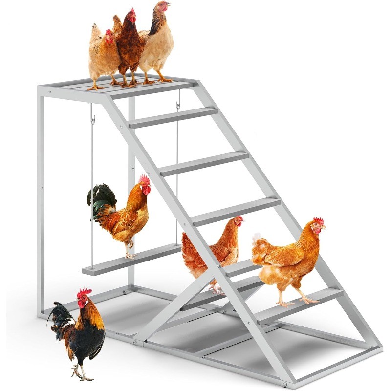 Wooden Hanging Roosting Bar & Climbing Chicken Perch for Hens & Chicks Exercise