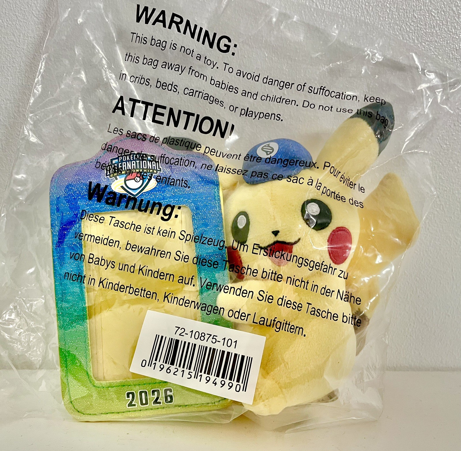 Pokemon Center EUIC 2026 Exclusive Pikachu TCG Card Holder Plush Brand New