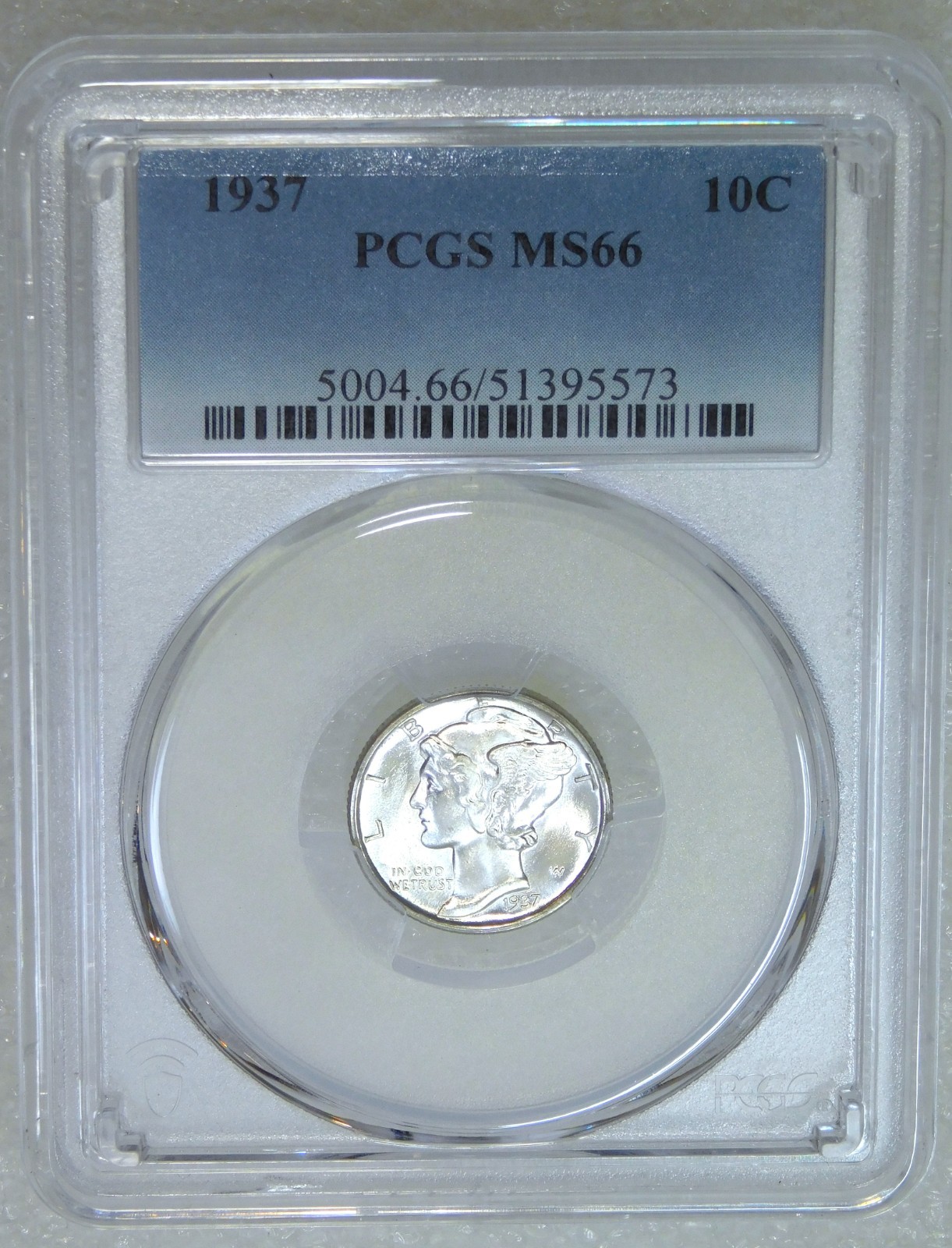 1937 Mercury Dime PCGS MS66 Frosty White PQ Just Graded New Holder #N365D