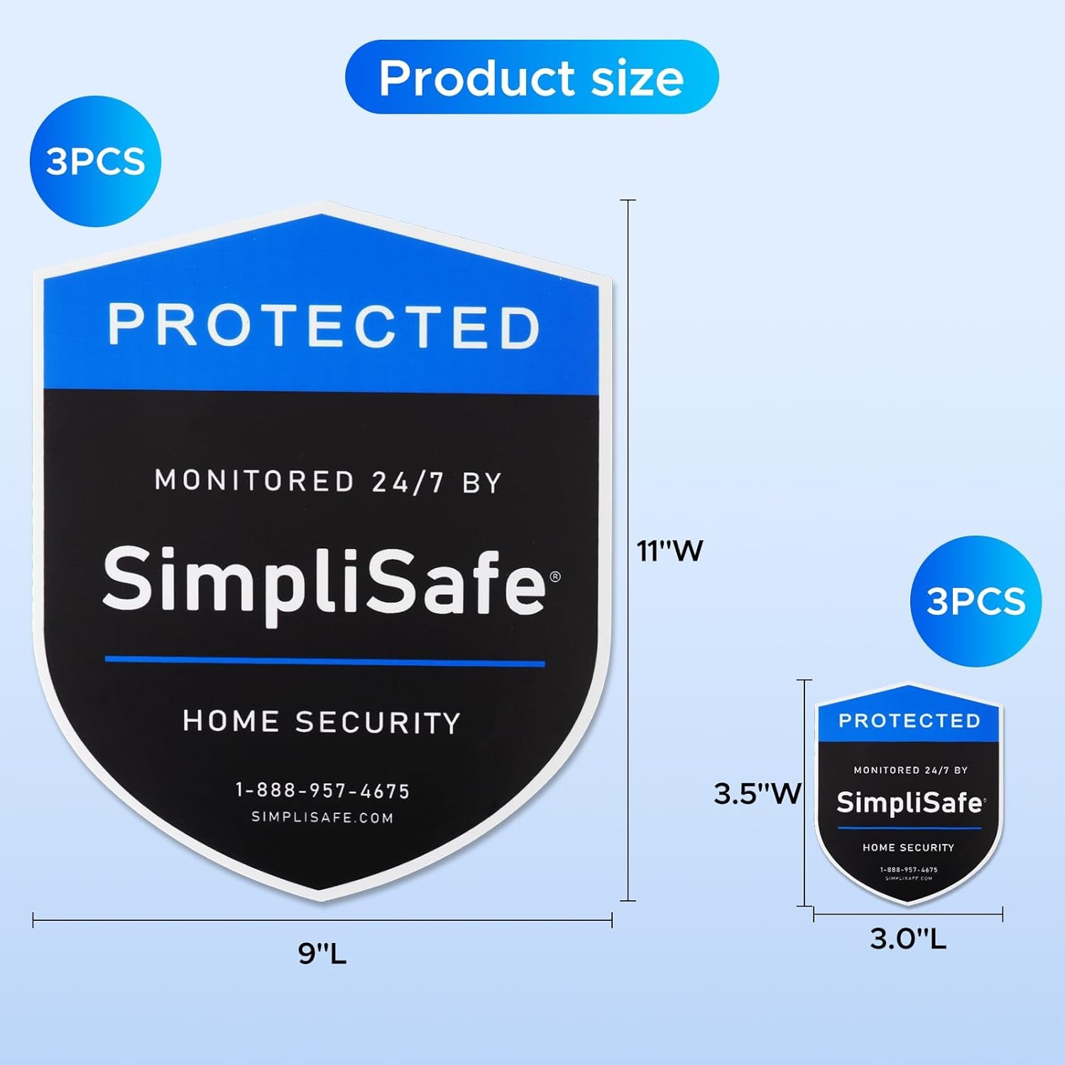 3PCS Yard Sign Compatible for Simplisafe Home Security System And 3PCS Door