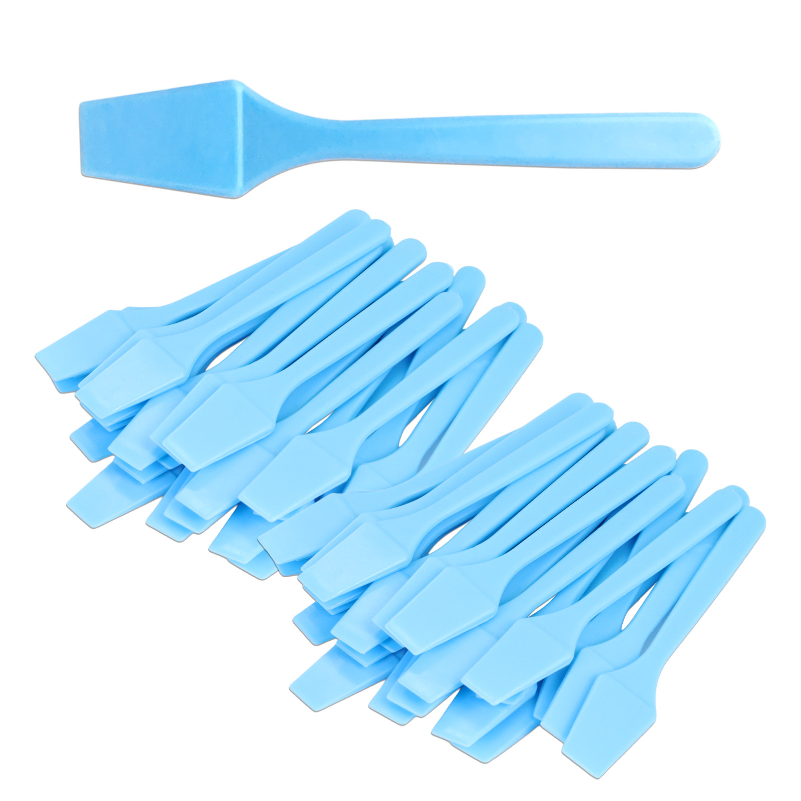 2 Packs Pana 2.5" Blue Small Plastic Makeup Cosmetic Facial Mask Spatula Scoop