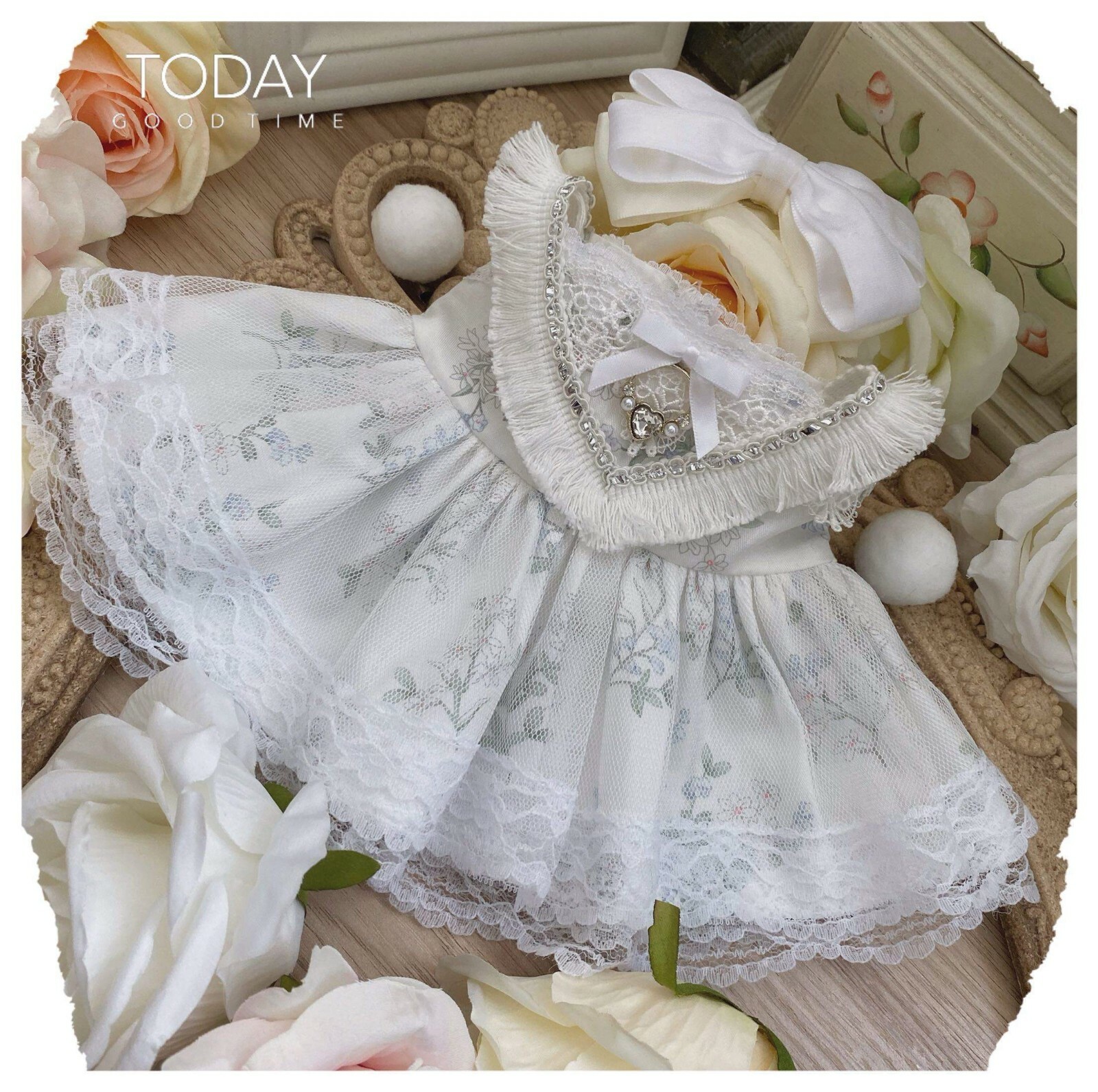 For 15cm / 20cm Doll Clothes The Princess Silver Dress Skirt Outfits Cosplay XM