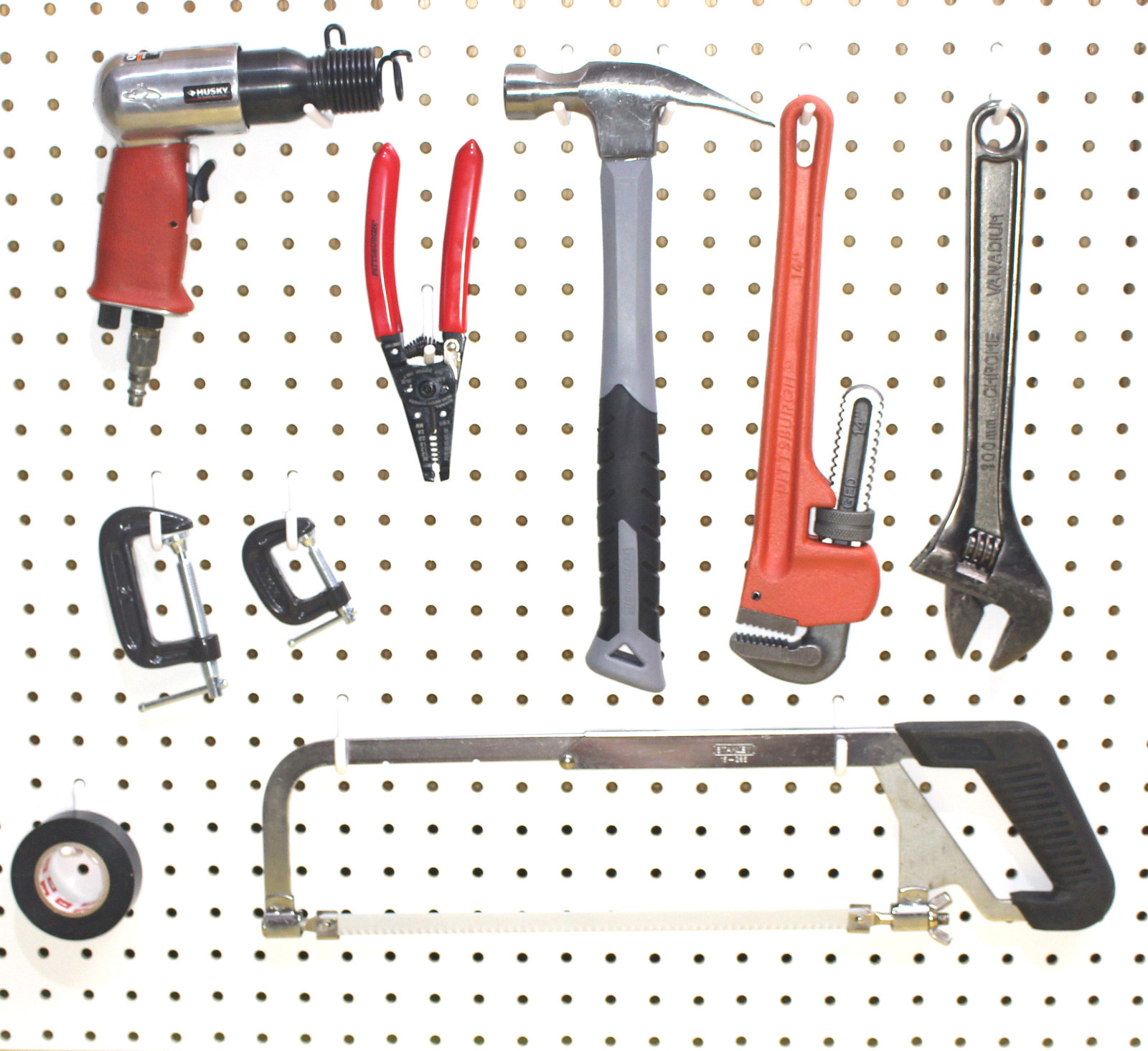 Plastic White J & L Style Pegboard Hooks Kit - 250 Pack PEGBOARD NOT INCLUDED