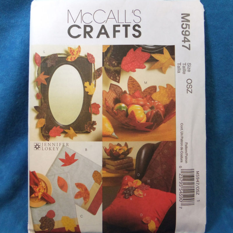 McCall's 5947 Autumn Crafts Bowl Decor & Pillow Pattern Uncut