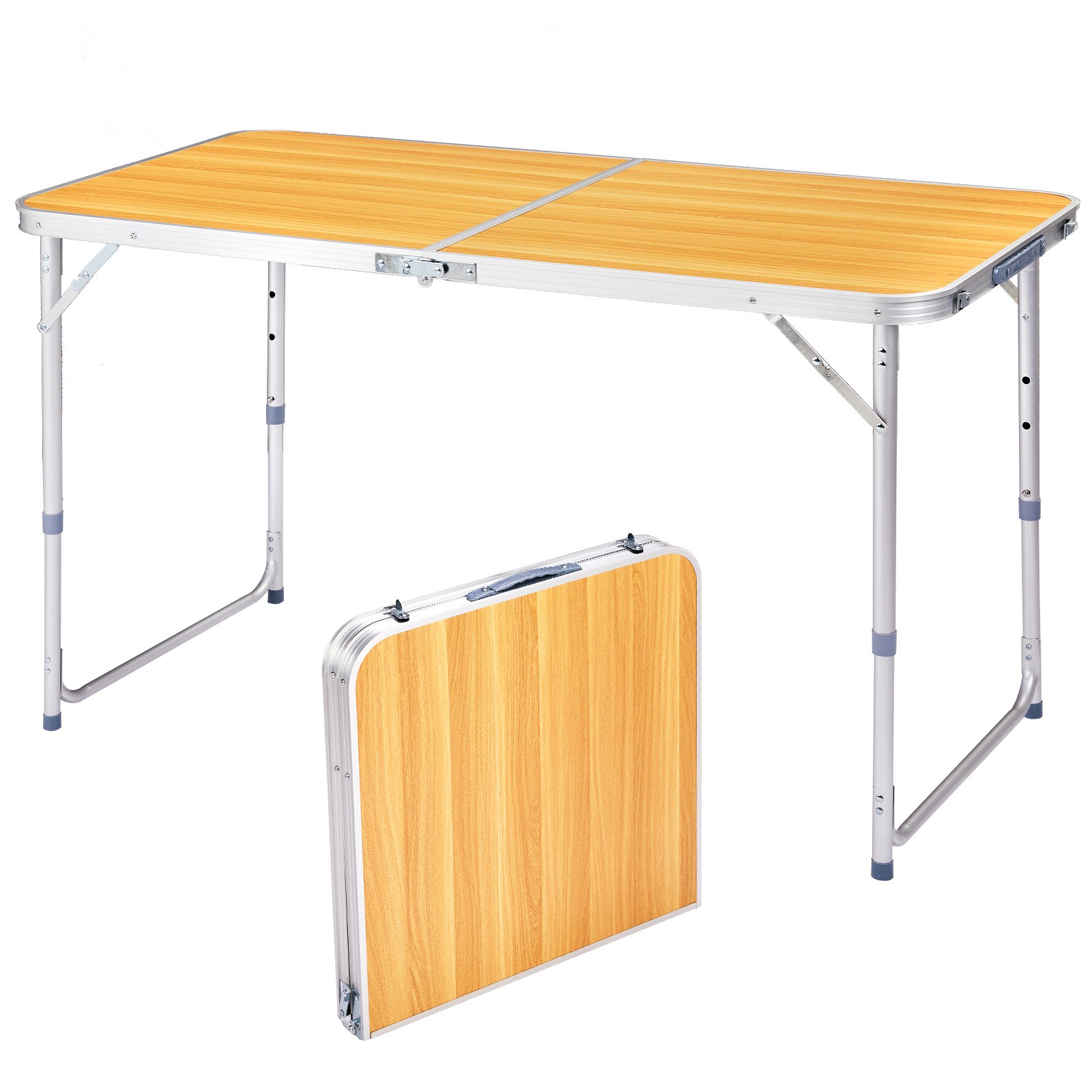 Hot sale! 4Ft Portable Multipurpose Folding Table wood grain color High quality