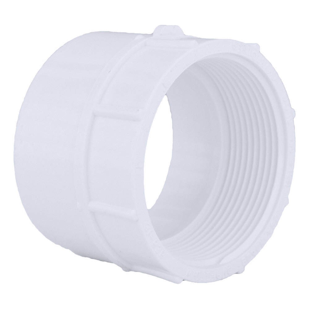 GRAINGER APPROVED 1WJY4 Female Adapter, Schedule 40, 2 in,White 1WJY4