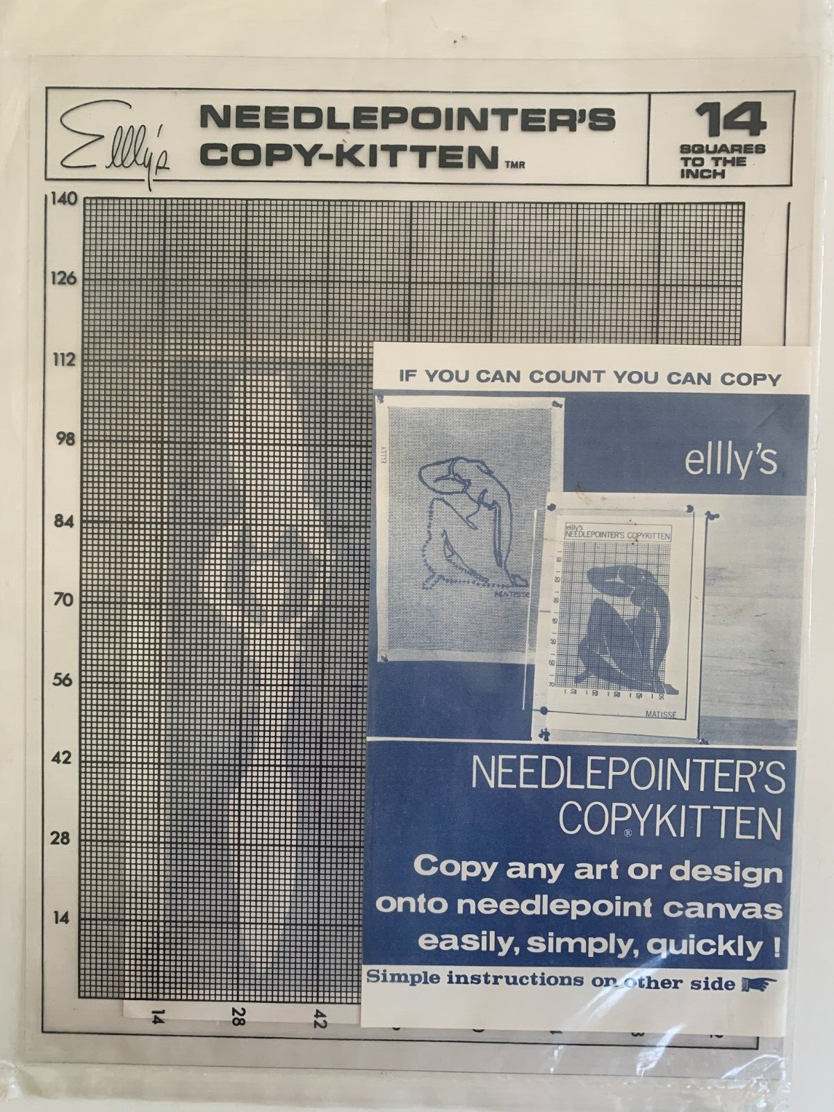 Elly's Needlepointers Copy-Kitten Copy 14 sq to Inch Grid Copy Any Design