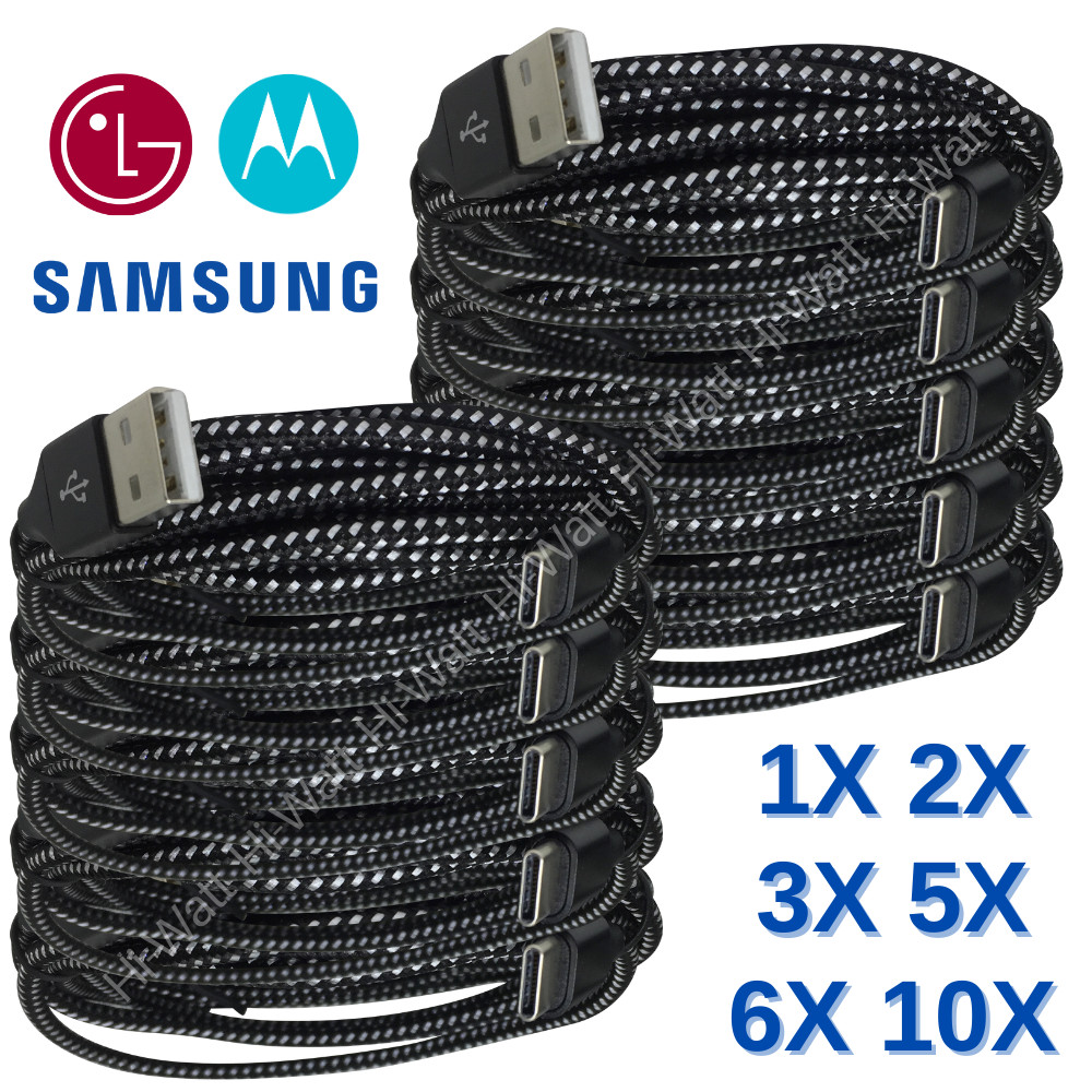 10ft USB Type C Fast Charger Cable Charging Cord Bulk Lot For Samsung S8 S9 S10