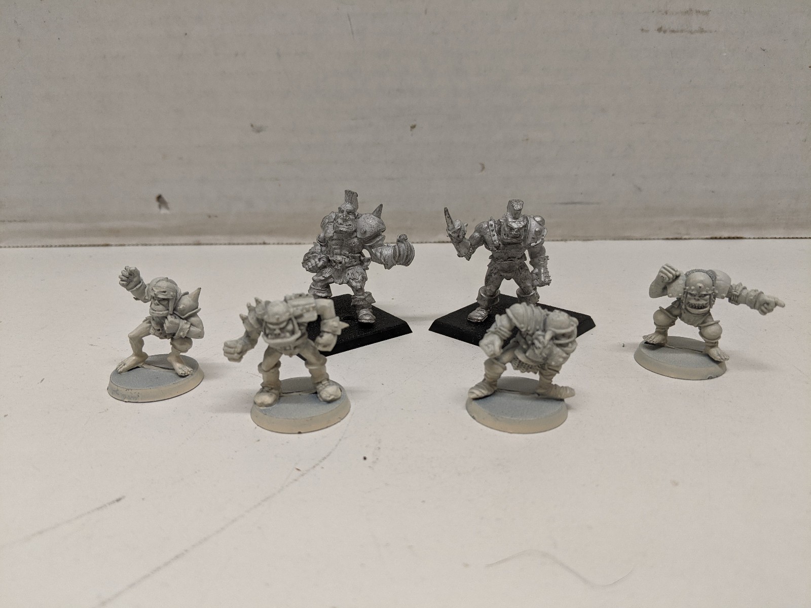 Lot of 6 Vintage Metal Blood Bowl Orc Players Citadel Games Workshop 1987