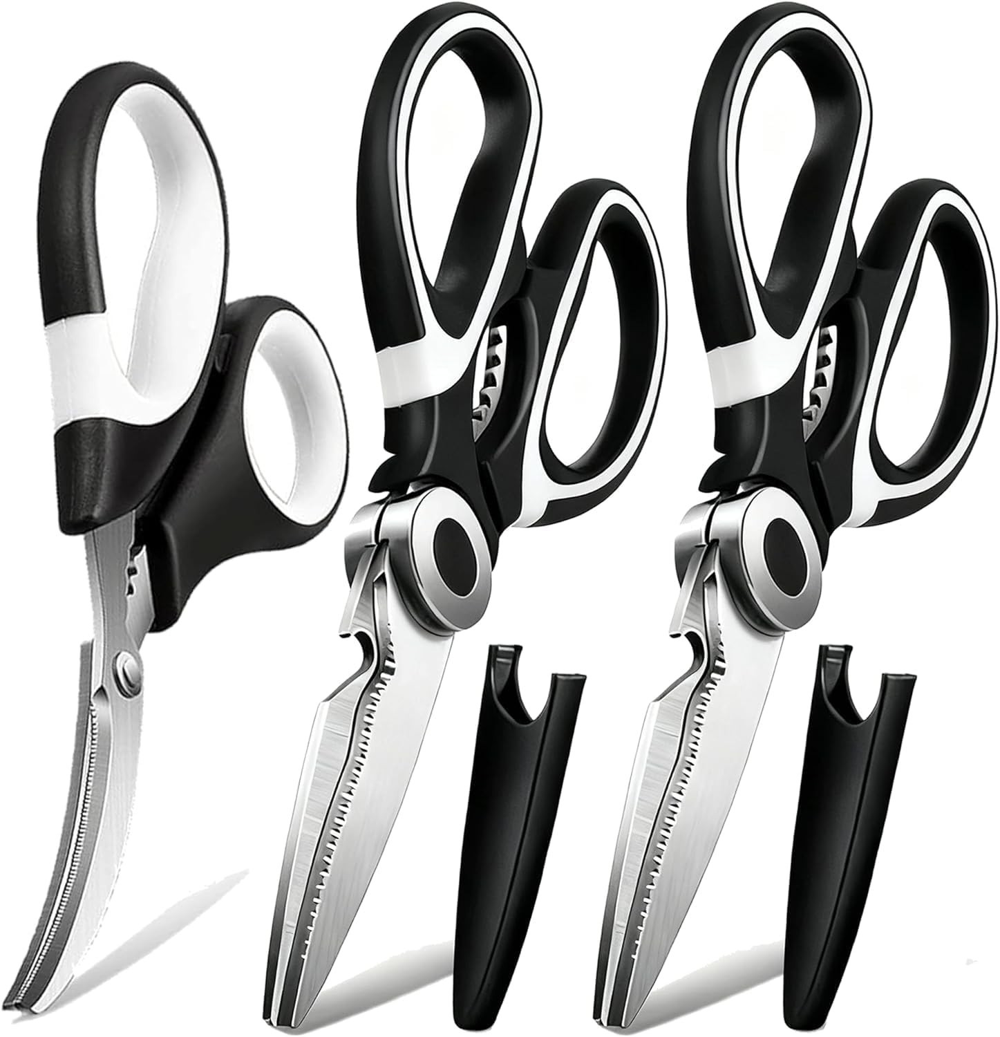 Versatile Kitchen Scissors Set with Durable Blades - Includes Seafood Shears