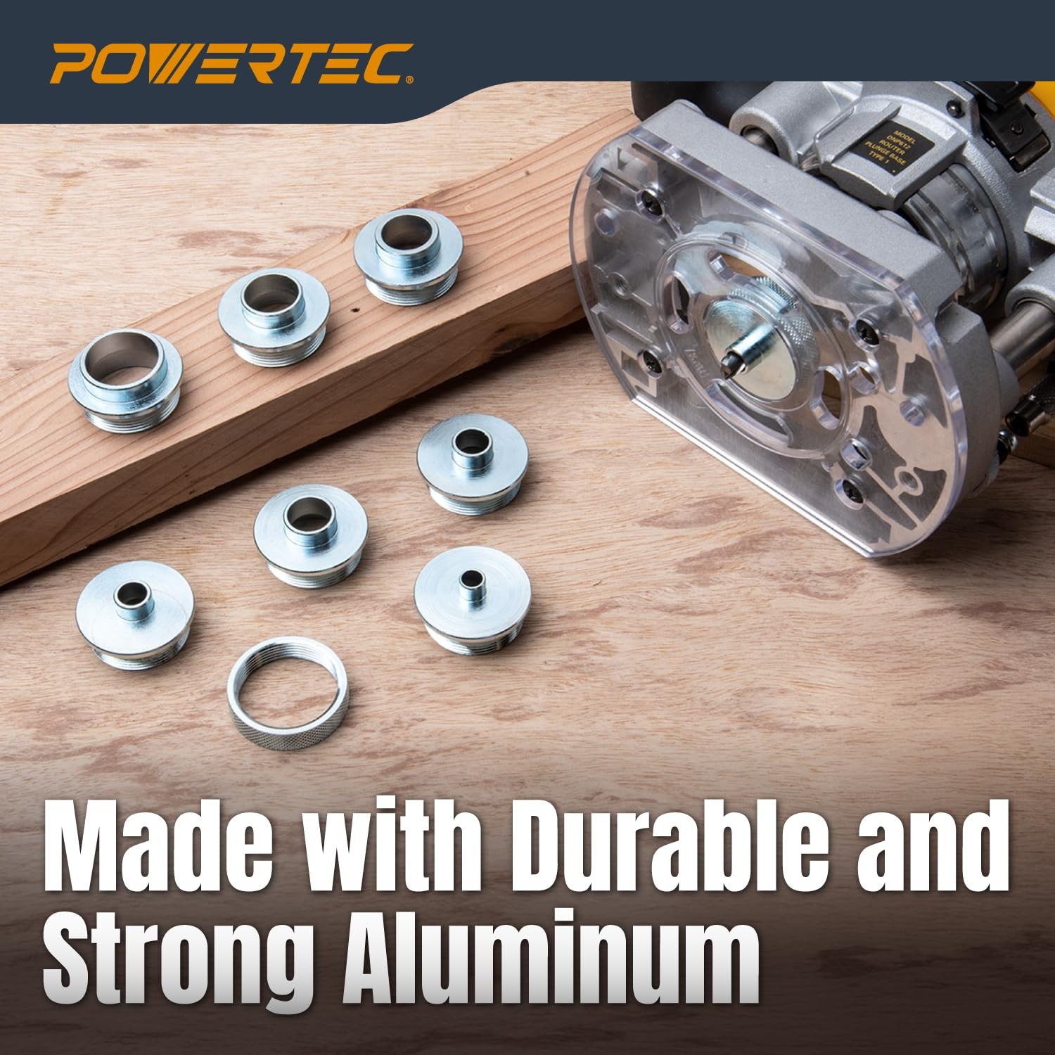 POWERTEC Router Guide, Router Bushing Guide Set, Router Template Guide 10 Pcs...