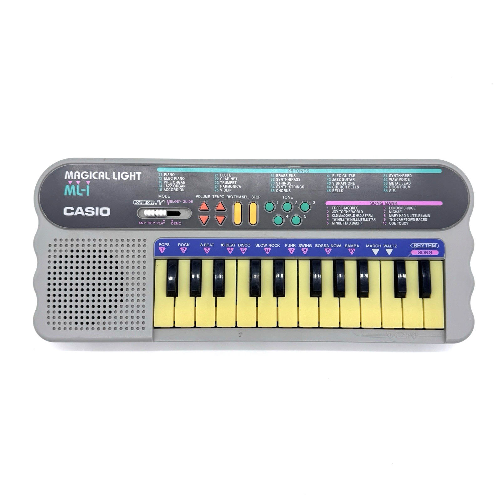 Vintage Casio Magical Light ML-1 Keyboard WORKS! 12.5” X 5.5” Fully tested 80s