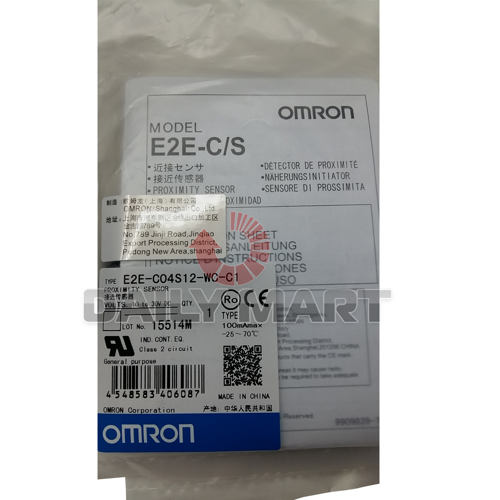 OMRON E2E-C04S12-WC-B1 Programmable 4mm PNP NO 30V DC Inductive Proximity Sensor