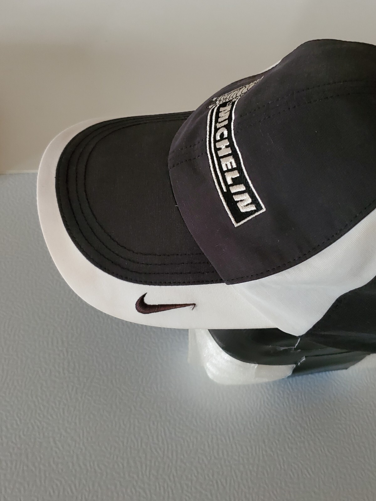 Michelin NIKE Golf Hat RARE Adjustable Black & White Minor Fading & Stains