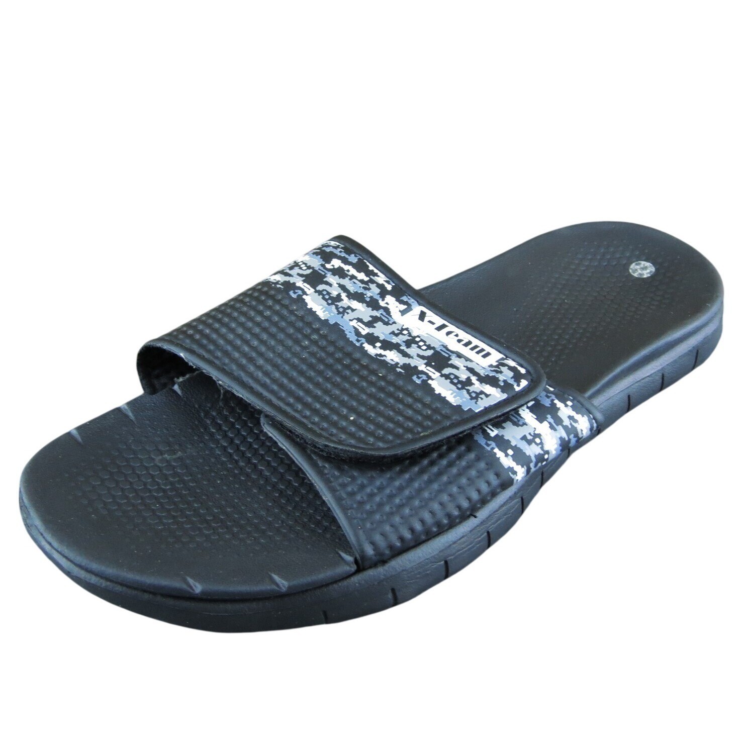 X-Team  Men Slide Sandals Black Synthetic Hook & Loop Size 11 Medium
