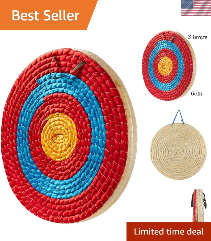 Traditional Handcrafted 20 Inch Archery Target - 3 Layers for Optimal Practice