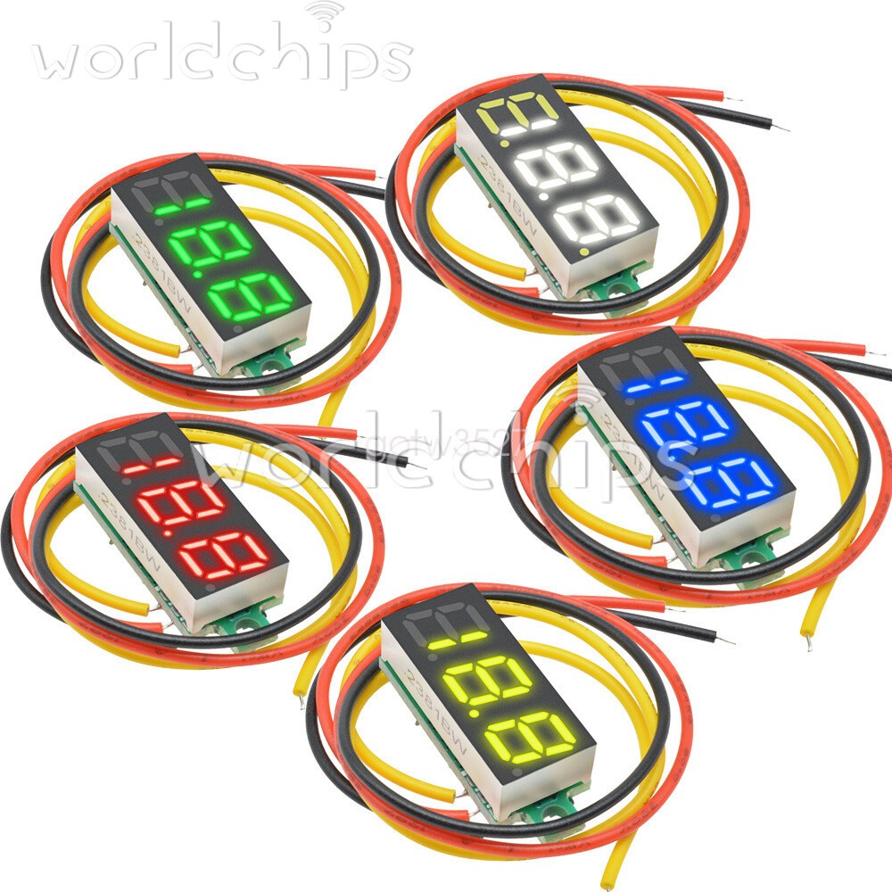 10PCS 0.28" 3Wire LED DC0-100V Voltmeter Digital Display Voltage Meter 12V 24V