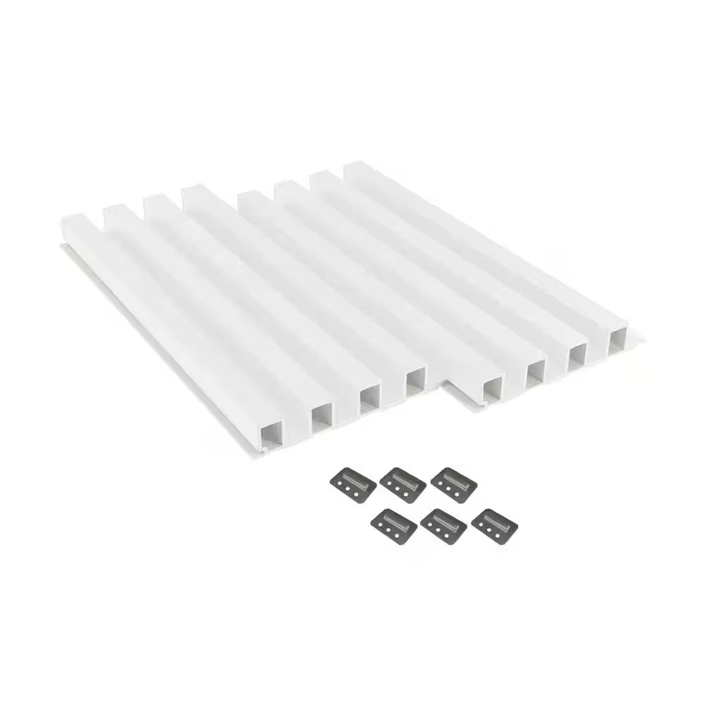 1 In. X 3-1/4 Ft. X 9 Ft. Wall Cladding White Interlocking Composite Decorative
