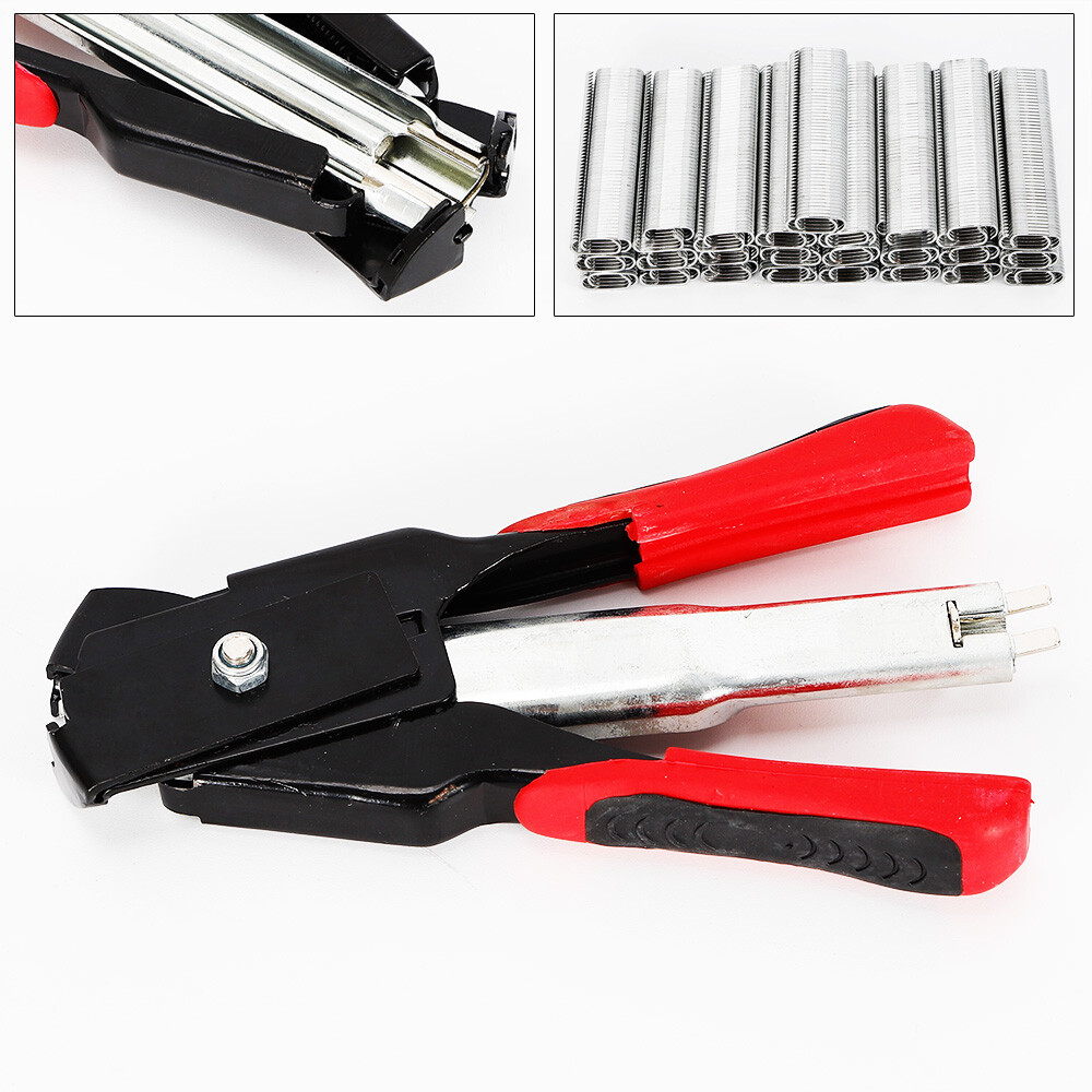 Spring Loaded Hog Ring Pliers with 2500pcs Hog Rings Automatic Fencing Pliers