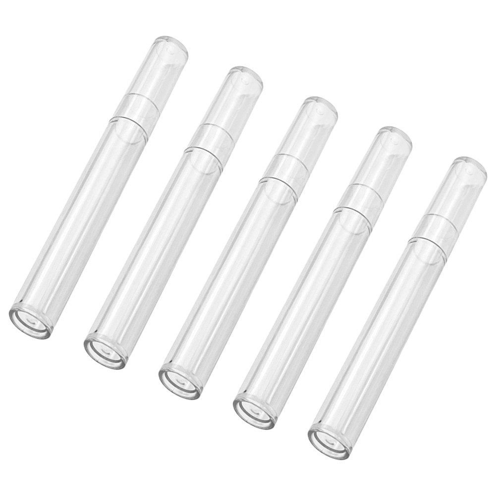 Transparent PC Plastic Tweezers Storage Case Cylinder Shape 5pcs 15cm Long