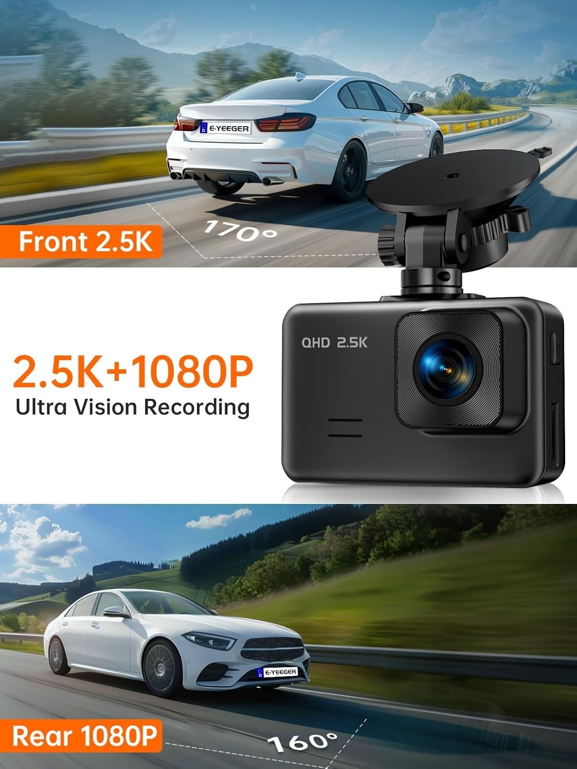 S50 G-Sensor Dash Cam, Loop Recording, 2'' Display