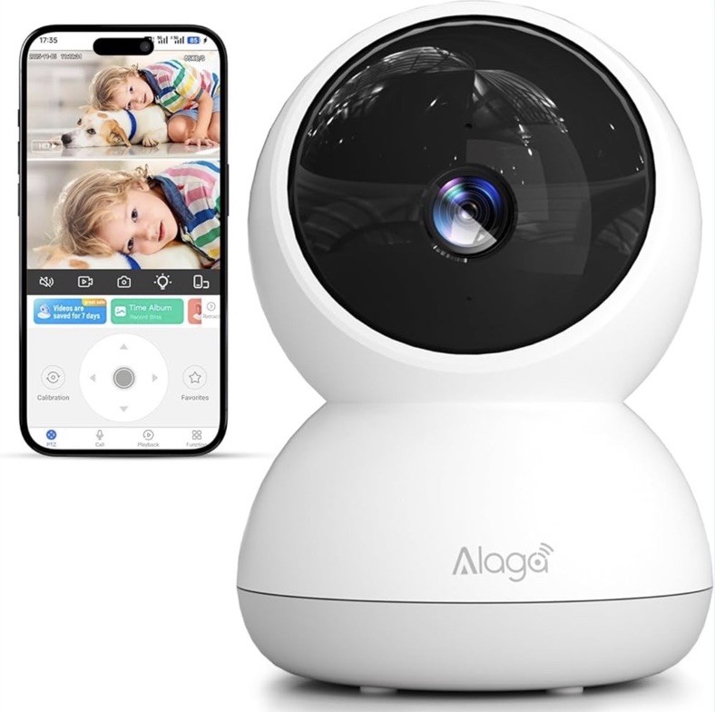 Alaga Indoor Cam, 3K HD Indoor Security Camera,360° Pan/Tilt Pet Cam, 2Way Audio