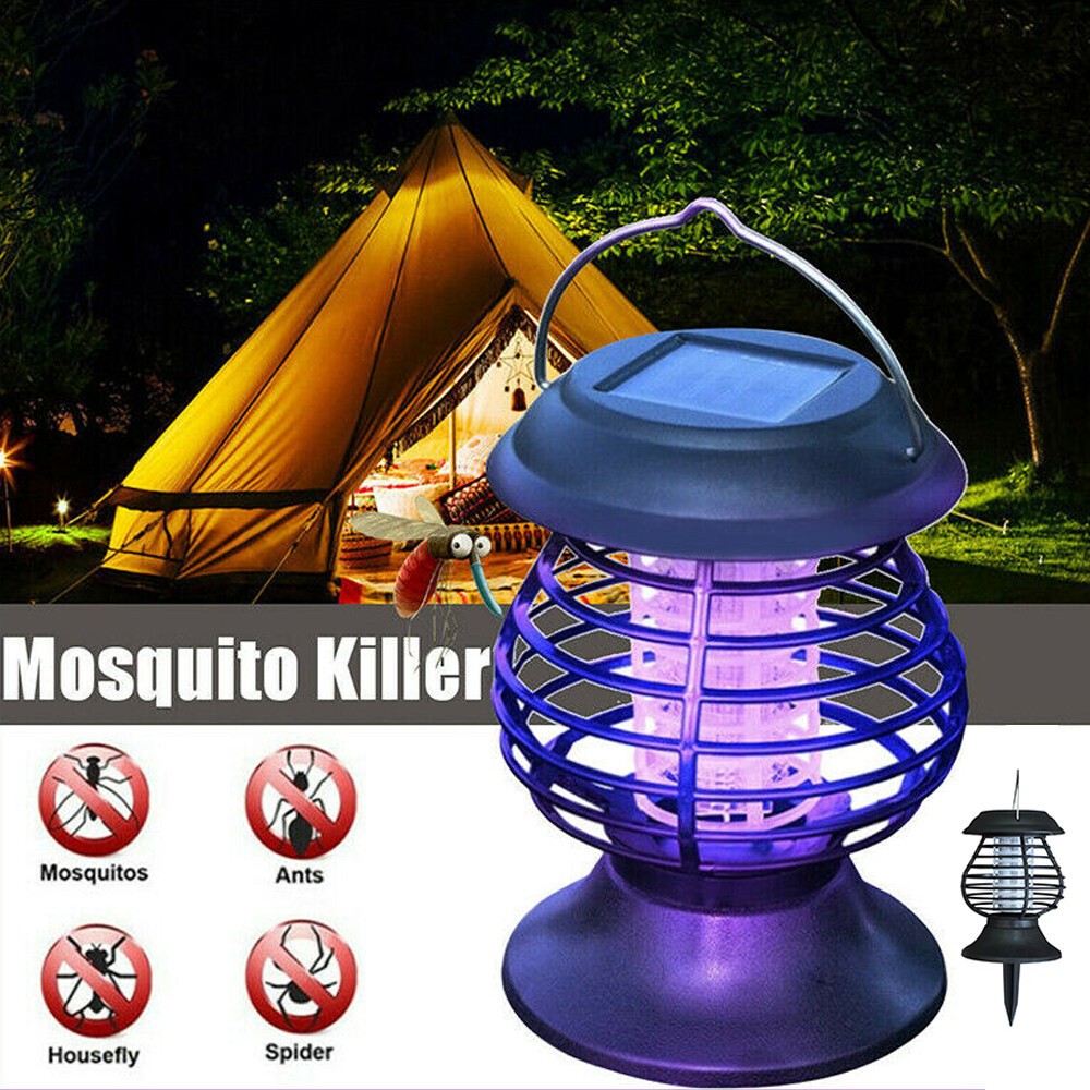 Solar Power Outdoor Mosquito Fly Bug Insect Zapper Killer Trap Lamp Stake Light