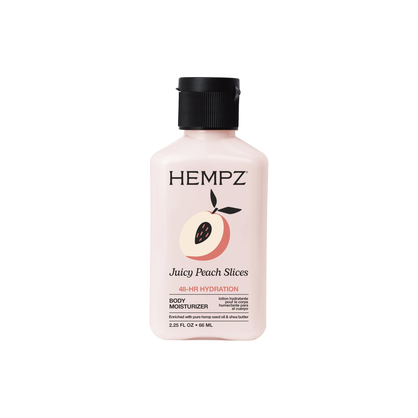 Hempz Mini Juicy Peach Lotion, Ultra Hydrating 2.25 Fl Oz (Pack of 1), Clear