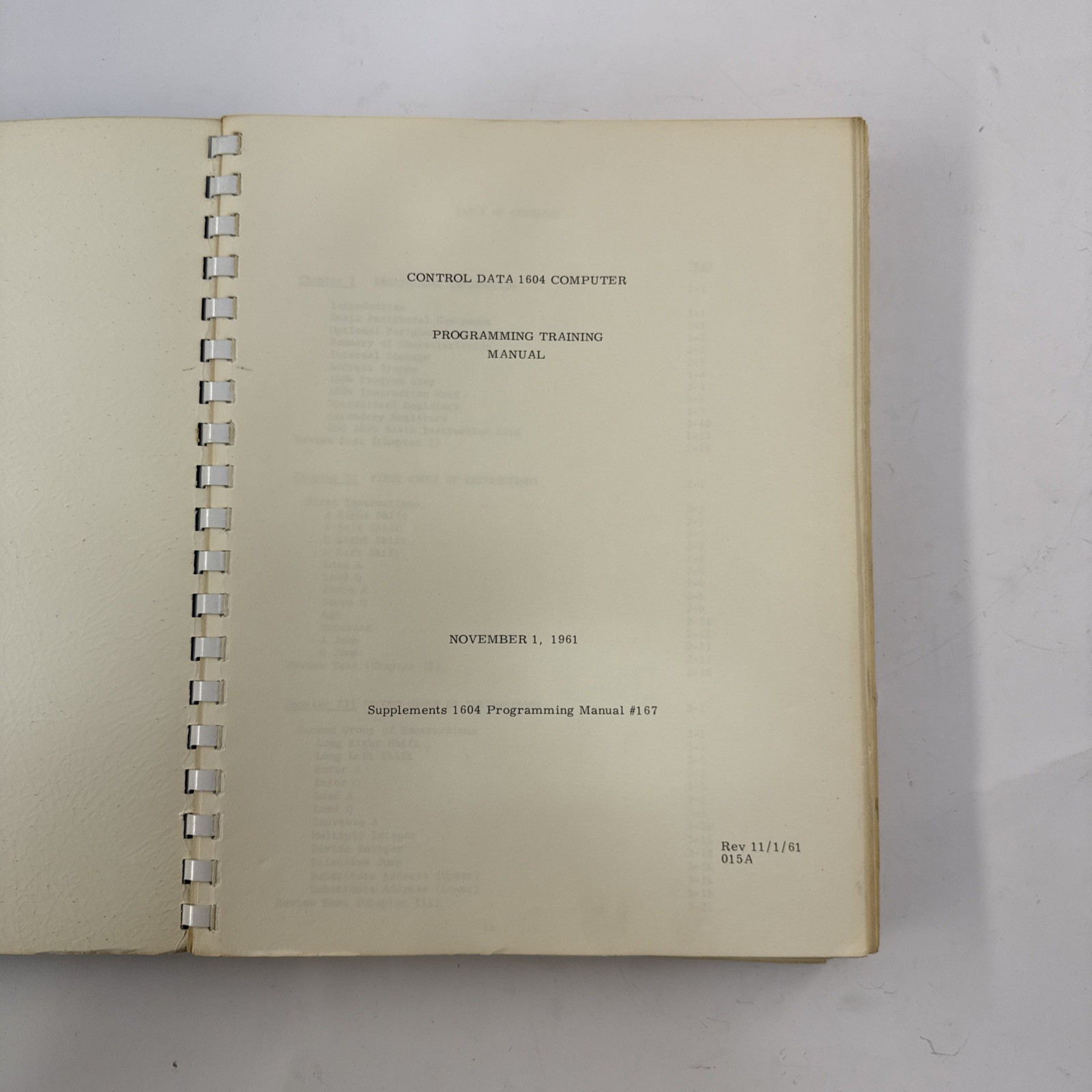 1961 Control Data 1604 Computer Programming Training Manual CDC Vintage