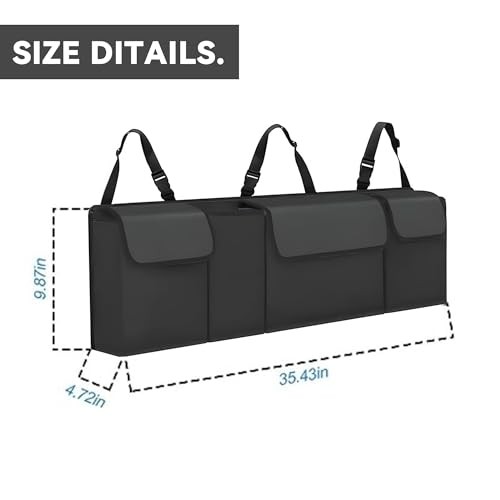 Car Trunk Organizer, Backseat Hanging Large Storage with Adjustable Green