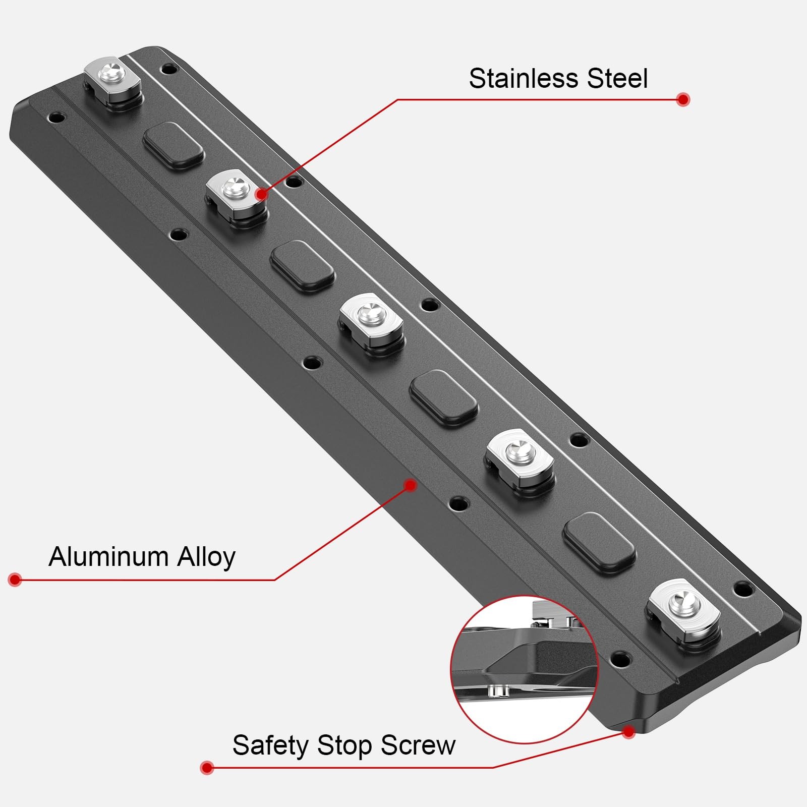 ML180 Mlok Arca Rail, 7.09'' Arca Rail Mount Adapter Quick Release Plate Comp...