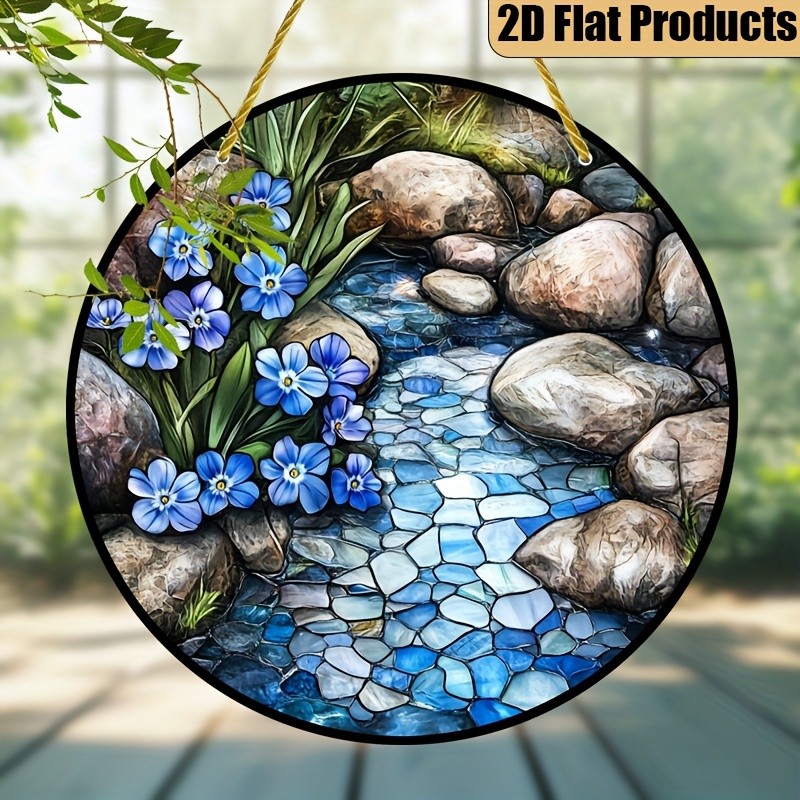 Stream Scenic Acrylic Suncatcher Wall Decor Lake View Holiday Home Friend Gift