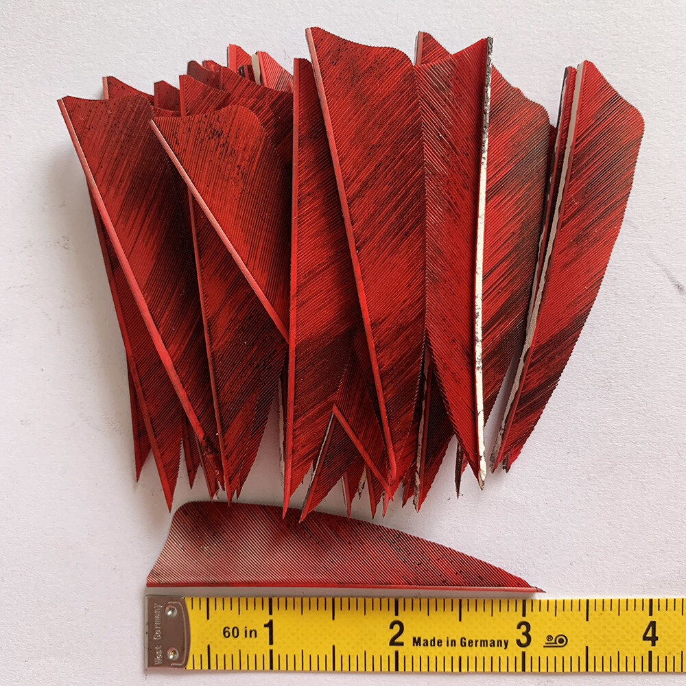 50PCS 3IN Camouflage Red Shield Arrow Fletching Turkey Feathers Archery RW LW