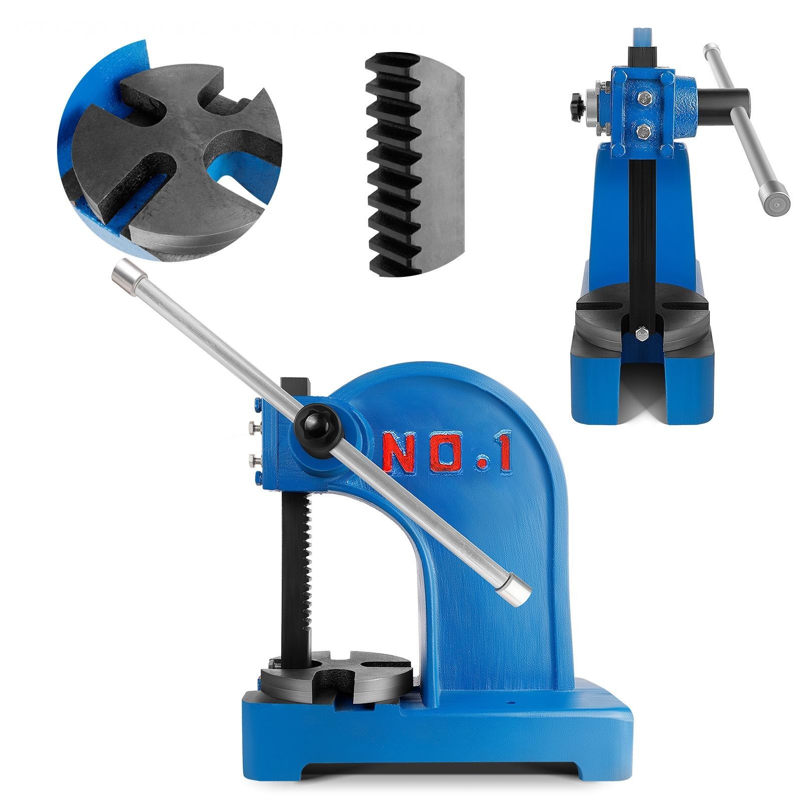 Manual Desktop Arbor Press 1 Ton Arbor Press Lever Mountable Bearings Cast Iron