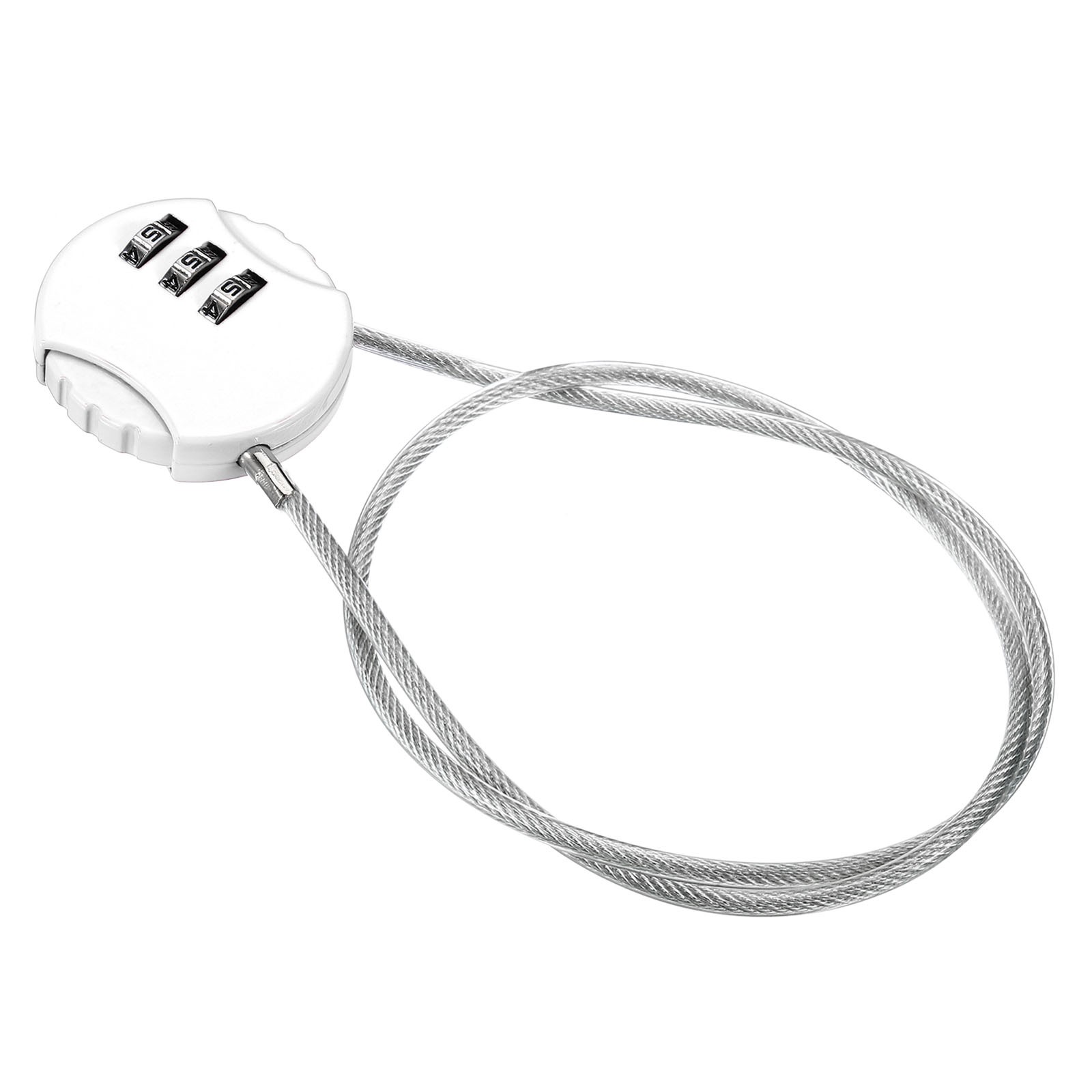 Small Combination Block 19.6", 1pc 3 Digit Luggage Lock, White