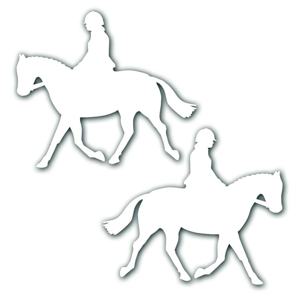 Reflective Decal Sticker 2X English Western Pleasure Horse & Rider for Truck WS