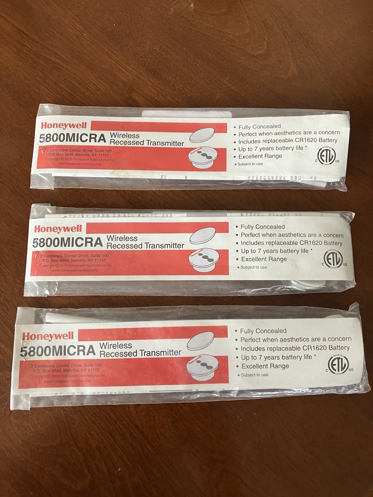 Honeywell 5800MICRA Wireless Recessed Transmitters, Brand New