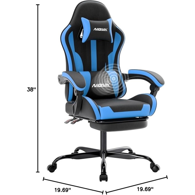 Ergonomic Gaming Chair Adjustable Lumbar Support High Stability Easy to Clean US