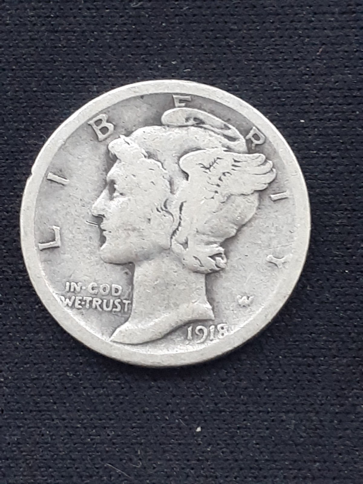 1918 S   MERCURY DIME   SILVER   GOOD