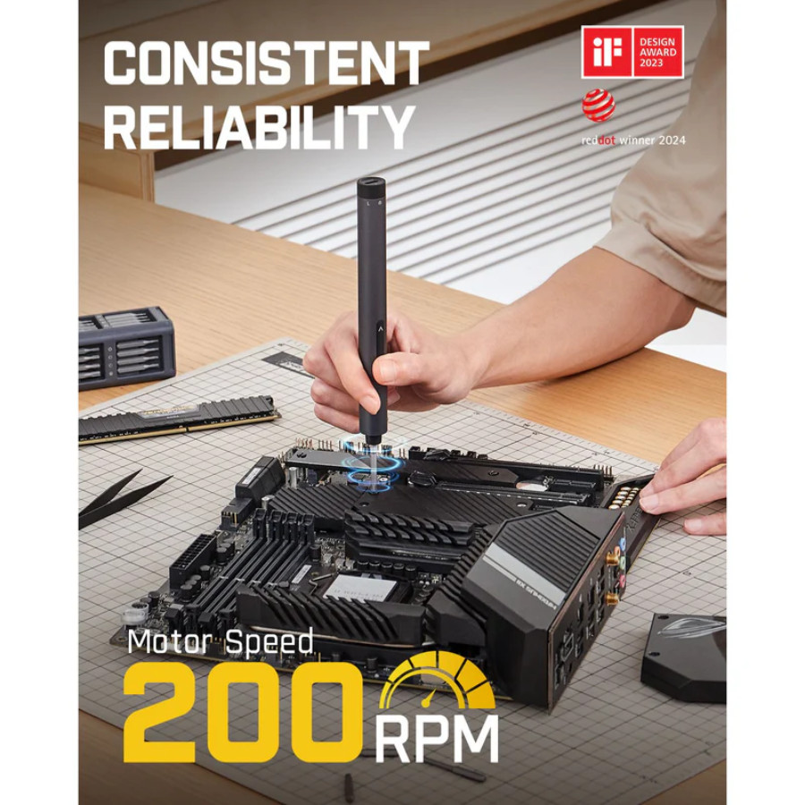 Fanttik E1 MAX Precision Electric Screwdriver - 50 Magnetic Bits Repair Kit