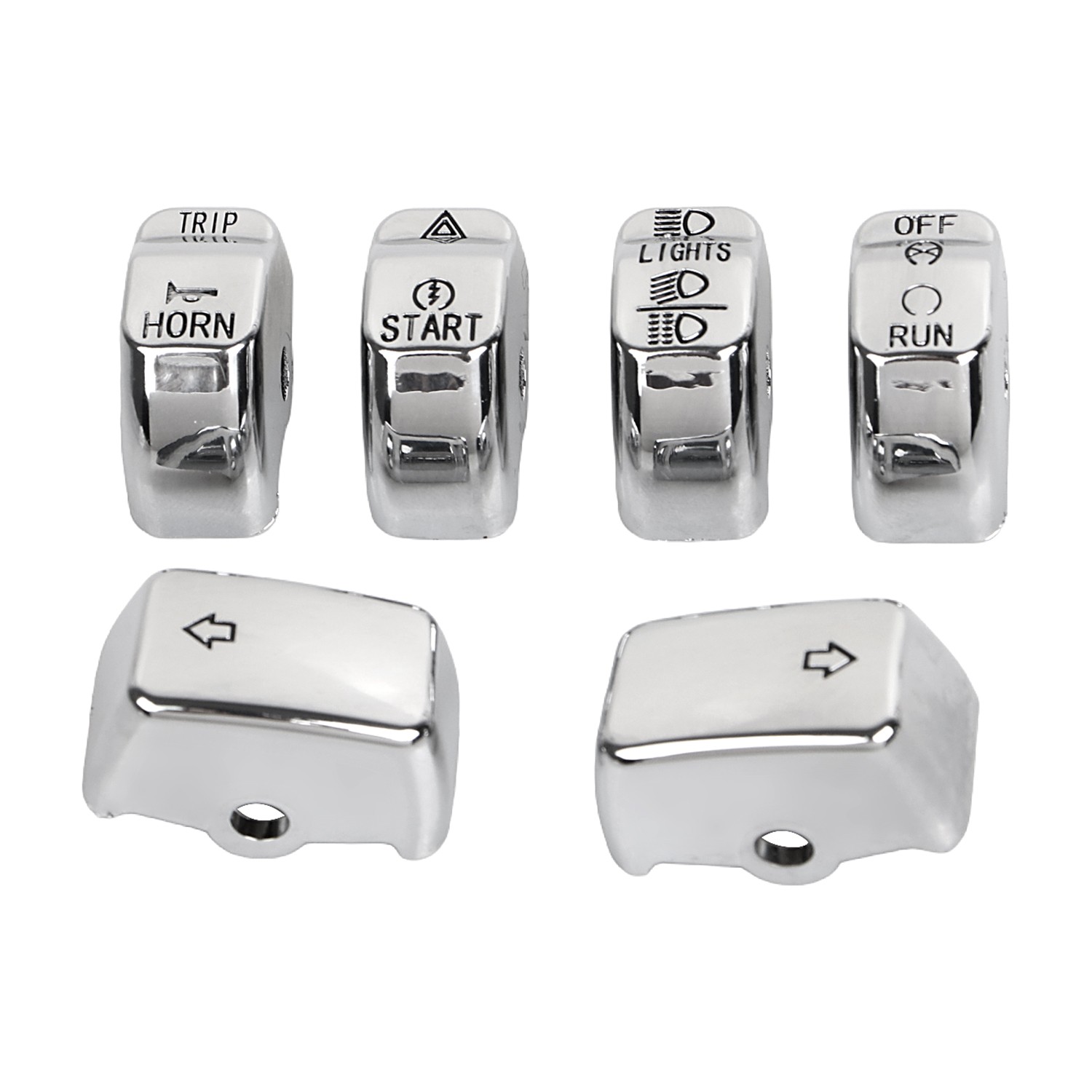 Chrome ABS Switch Housing Button Cap For Harley Softail Dyna Fat Bob Low Rider